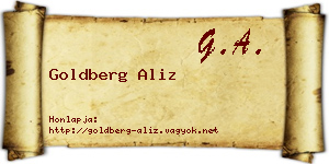 Goldberg Aliz névjegykártya